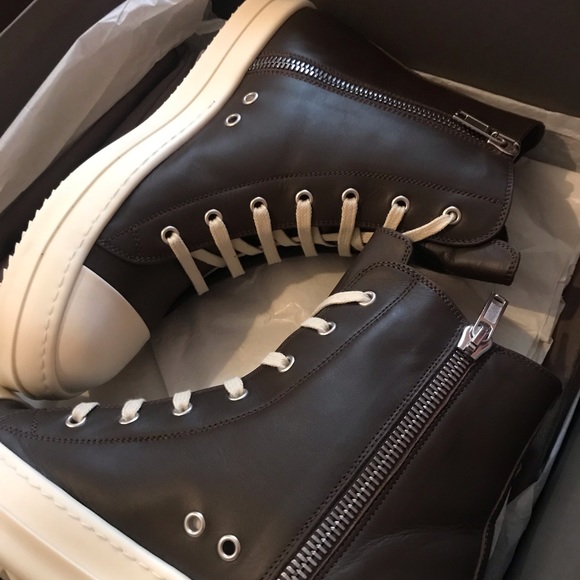 Rick Owens Brown Leather Ramona’s - Picture 1 of 5